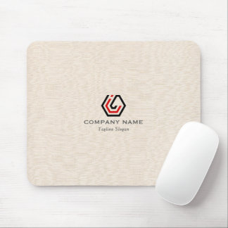 Elegant Beige Linen & stand in logo Mouse Pad