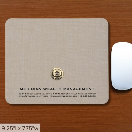 Elegant Beige Luxury Gold Logo Mouse Pad - Product | North Red Vine