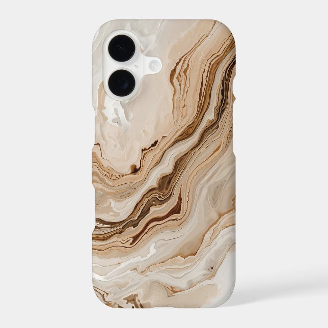Elegant Beige Marble Abstract Art iPhone Case (Back)