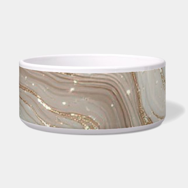 Elegant Beige Marble Background With Gold Glitter Bowl (Front)