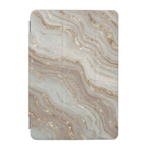 Elegant Beige Marble Background With Gold Glitter iPad Mini Cover