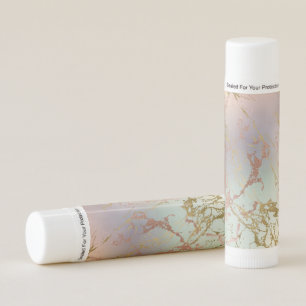 Elegant Beige Marble Mint Sage Green Rose Gold Lip Balm