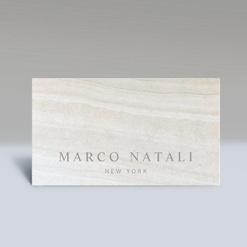 Elegant Beige Marble Stone Business Card