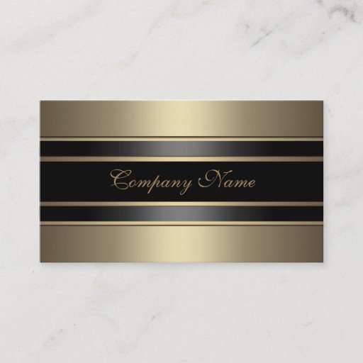 Customizable Elegant Beige Metal Look Black Bronze Business Card Templates