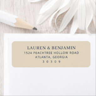 Elegant Beige Minimalist Address Card Label