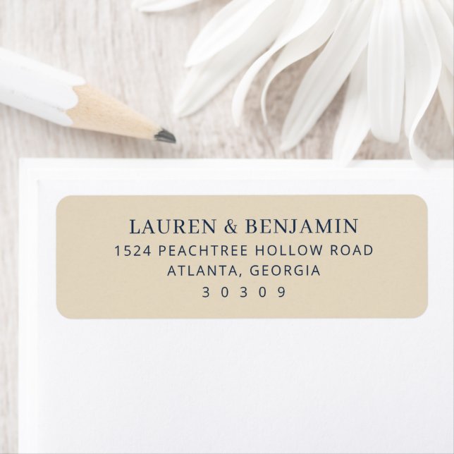 Elegant Beige Minimalist Address Card Label (Insitu)