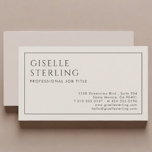 Elegant Beige Minimalist Professional Business Card