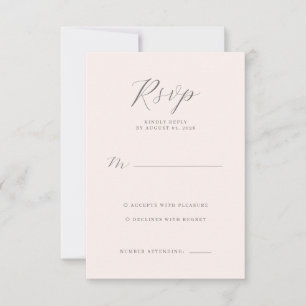 Elegant Beige Minimalist RSVP Card