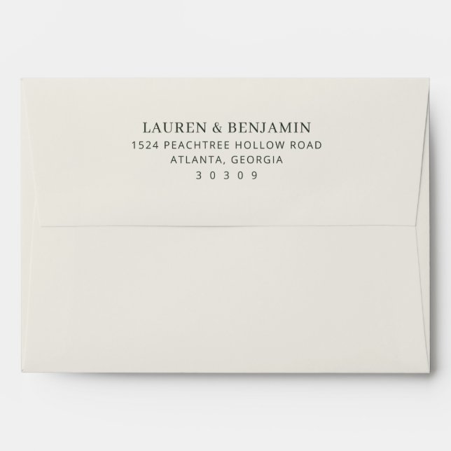 Elegant Beige Minimalist Typographic Envelope (Back (Top Flap))