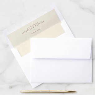 Elegant Beige Minimalist Wedding Envelope Liner