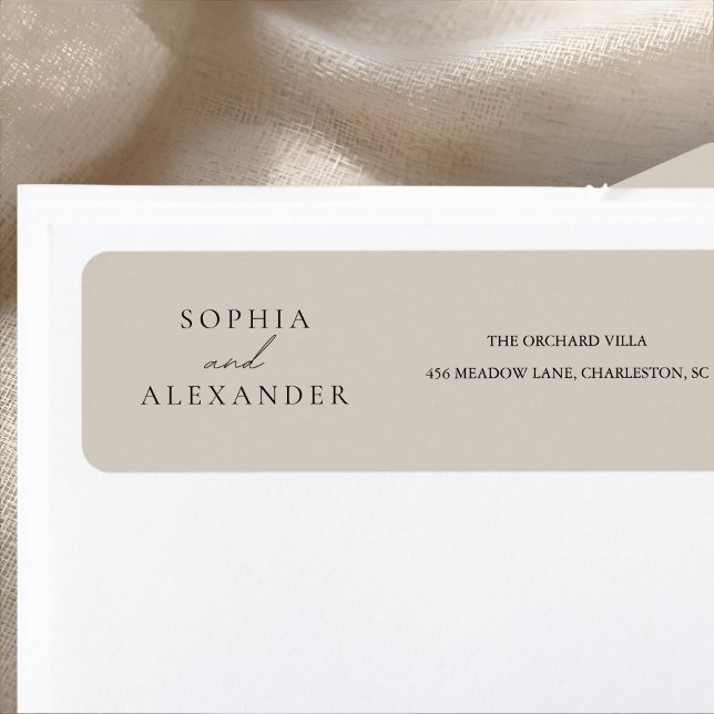 Elegant Beige Minimalist Wedding  Label (Creator Uploaded)