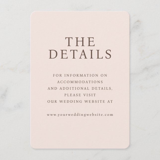 Elegant Beige Minimalist Wedding Website Card (Front)