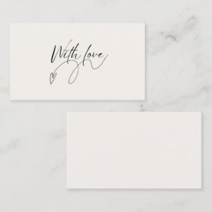 Elegant Beige Minimalist With Love Script Note Card