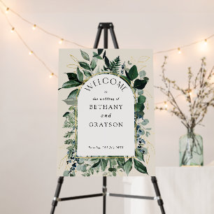 Elegant Beige Modern Botanical wedding welcome  Foam Board