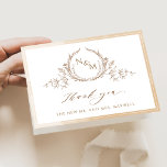 Elegant Beige Monogram, Watercolor Wedding Thank You Card<br><div class="desc">Thank your guests with a elegant custom wedding thank you card! Design with delicate beige watercolor frame, beautiful beige hand drawn botanical monogram with couples initials, elegant thank you phrase and text section to personalize it as you wish. Option to add a photograph on inside top section, or to skip...</div>