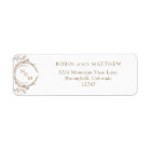 Elegant Beige Monogram Wedding Return Address