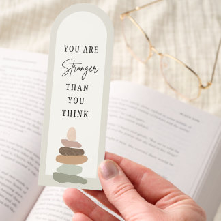 Elegant Beige Motivational Quote Bookmark