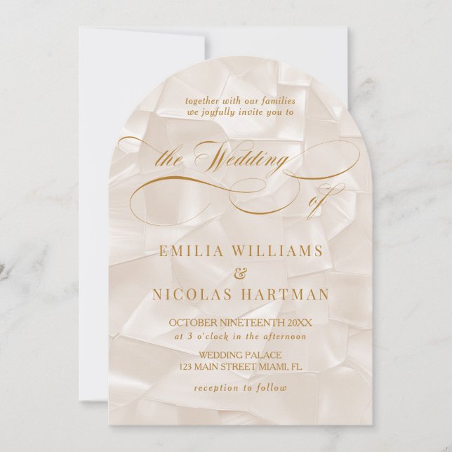 Elegant Beige Neutral Photo Wedding Invitation (Front)