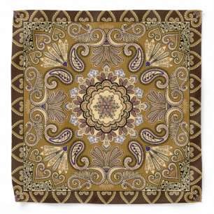 Elegant beige Paisley Pattern Bandana