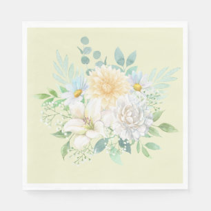 Elegant Beige Pastel Floral Napkins