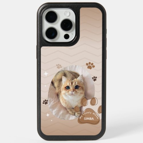 Elegant Beige Pet Photo Designed Custom Apple  iPhone 15 Pro Max Case