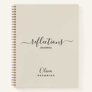 Elegant Beige Reflections Journal Notebook