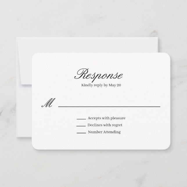 Elegant Beige RSVP Response Card (Front)