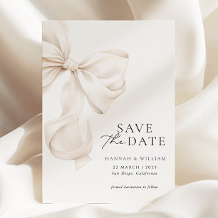 Elegant Beige Save the Date Card