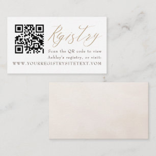 Elegant Beige Script Bridal Show Registry Card
