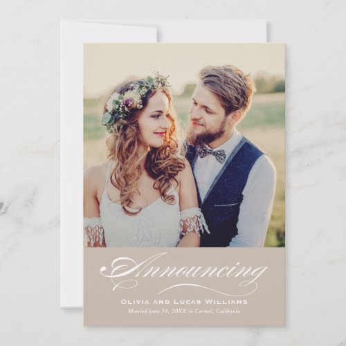 Marriage Announcement &amp; Reception | Beige Taupe