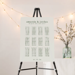 Elegant Beige Seating Chart Foam Board