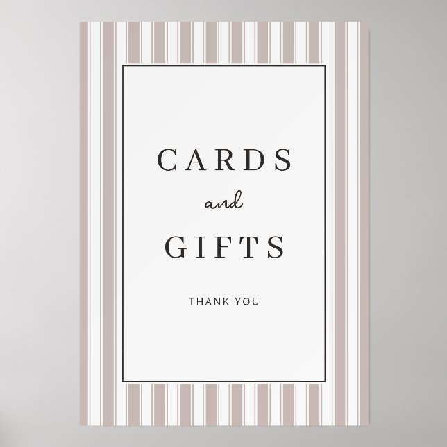 Elegant Beige Serif Gratitude Card Holder (Front)