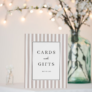 Elegant Beige Striped Gratitude Sign