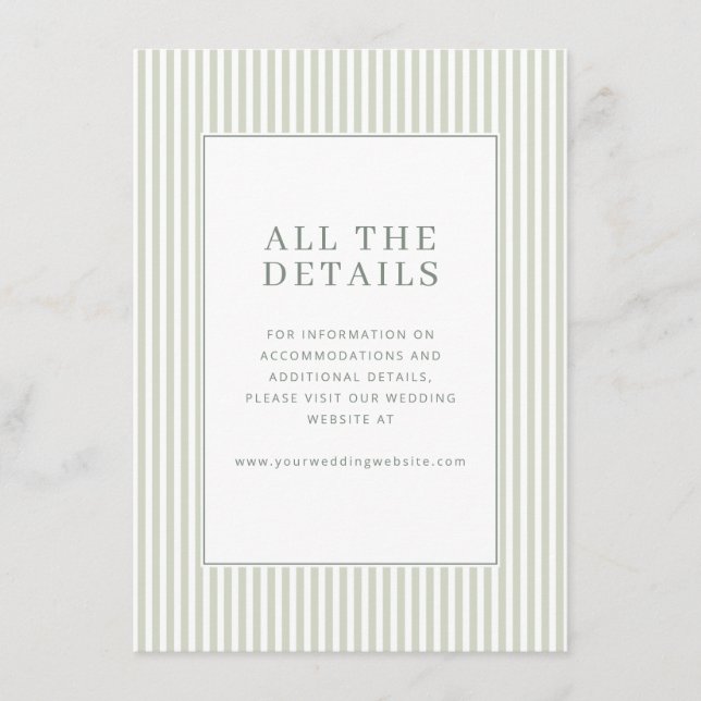 Elegant Beige Striped Minimalist Enclosure Card (Front)