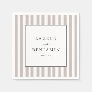 Elegant Beige Striped Minimalist Napkins