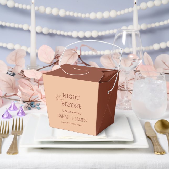 Elegant Beige Terracotta Rehearsal Dinner Wedding  Favor Boxes (Wedding)