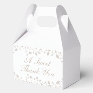 Elegant Beige Thank You Wedding Favor Boxes