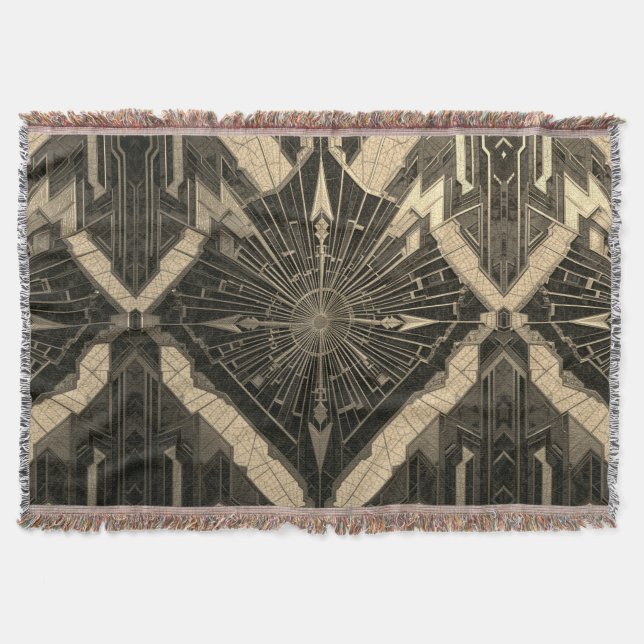 Elegant Beige Throw Blanket (Front)