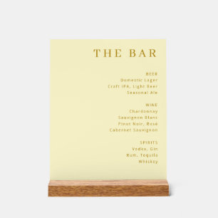 Elegant Beige Typographic Bar Menu Acrylic Sign