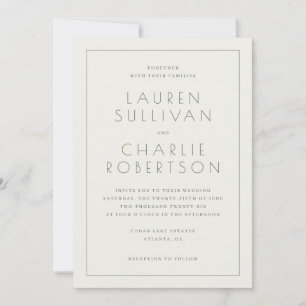Elegant Beige Typographic Invitation