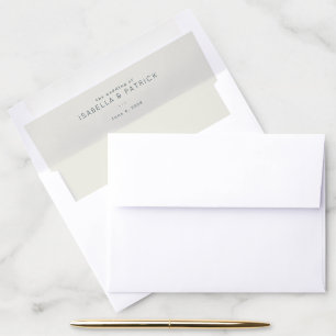 Elegant Beige Typographic Wedding Envelope Liner