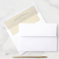 Elegant Beige Typographic Wedding Envelope Liner