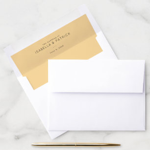 Elegant Beige Typographic Wedding Envelope Liner