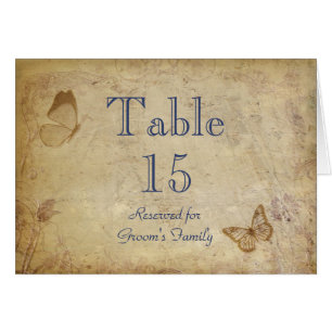 Elegant Beige Vintage Table Seating Name Card