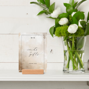 Elegant Beige Watercolor Gratitude Sign Holder