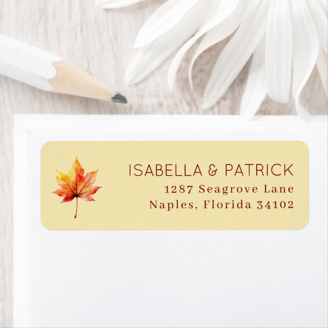Elegant Beige Watercolor Leaf Label (Insitu)