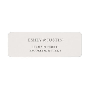 Elegant Beige Wedding Address Label