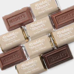 Elegant Beige Wedding Bridal Shower Hershey's Miniatures
