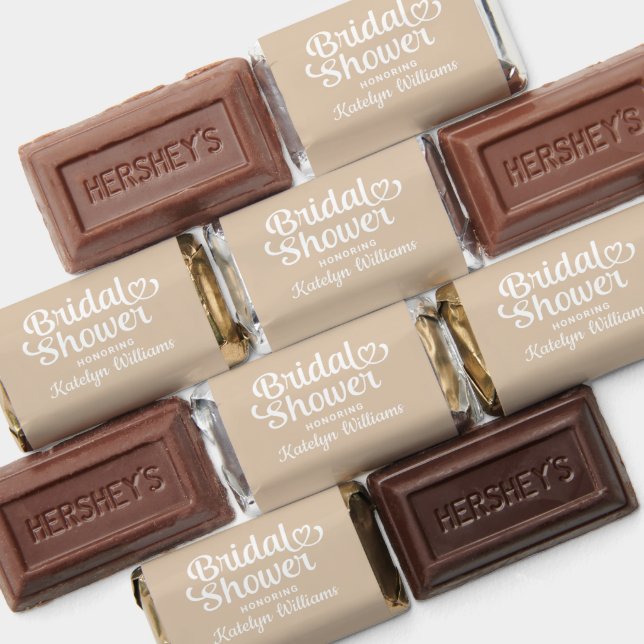 Elegant Beige Wedding Bridal Shower Hershey's Miniatures (Assorted)