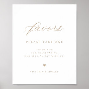 Elegant Beige Wedding Favor Poster